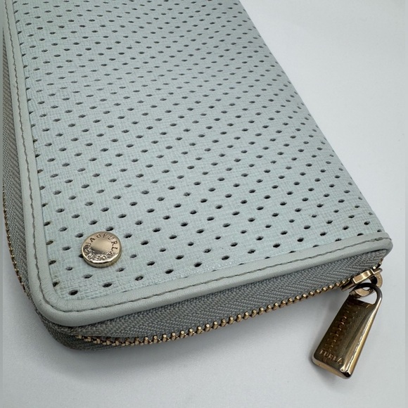 Furla Light Blue Perforated Wallet | Good Condition - Picture 4 of 10